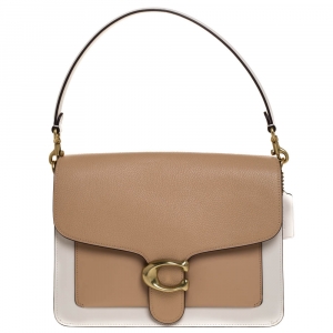 Coach Beige/White Leather and Python Tabby Shoulder Bag