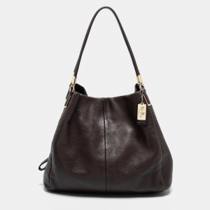 Coach Dark Brown Leather Phoebe Shoulder Bag