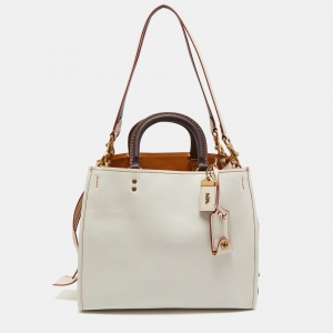 Coach White Leather Rogue Tote