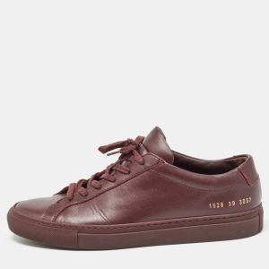 Common Projects Burgundy Leather Achilles Sneakers Size 39