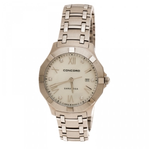 Concord Mother of Pearl Stainless Steel Saratoga 02.3.14.1060 Women's Wristwatch 31 mm