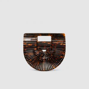 Cult Gaia Brown Acrylic Ark Mini Clutch