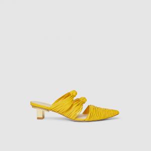 Cult Gaia Gold Paige Woven Leather Knotted Mules Size IT 39