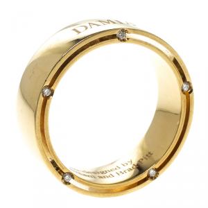 Damiani co-designed by Brad Pitt Diamond 18k Yellow Gold Band Ring Size 61