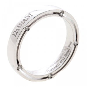 Damiani & Brad Pitt Diamond 18k White Gold Wedding Band Ring Size 58