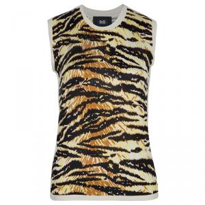 D&G Brown Animal Print Sleeveless Sweater S