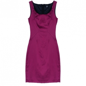 D and G Fuschia Sleeveless Satin Cocktail Dress M