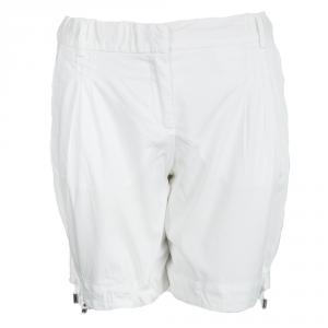 D&G White Cotton Drawstring Detail Shorts S