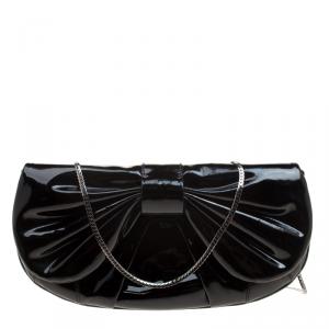 مملوكة مسبقًا D&G Black Patent Leather Bubbles Clutch Bag