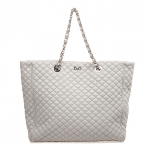 D&G Grey Quilted Lily Glam Tote Bag