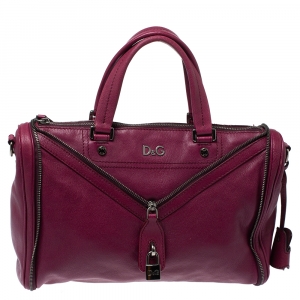 D&G Purple Soft Leather Vilma Satchel