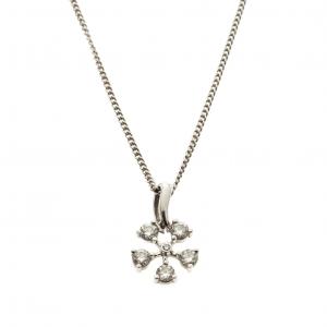 De Beers Corsage Five Diamond Pendant Chain Necklace