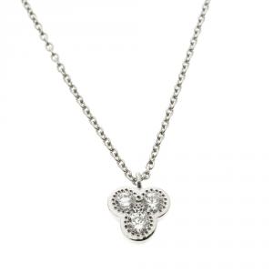 De Beers Diamond & 18k White Gold Pendant Necklace