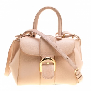 Delvaux Peach Leather Mini Le Brillant Top Handle Bag