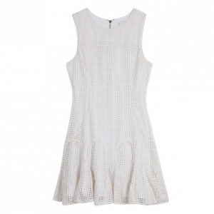 10 Crosby Derek Lam Crochet White Tulip Hem Dress M