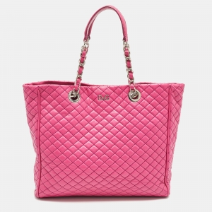 D&G Pink Quilted Leather Lily Glam Tote 