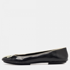 D&G Black/White Patent Leather Ballet Flats Size 38