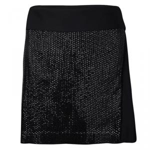 Pre Owned Diane Von Furstenberg Black Sequin Embellished Shizuka Mini Skirt M