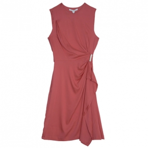 Pre Owned Diane Von Furstenberg 'Alba' Crepe Buckle Dress S