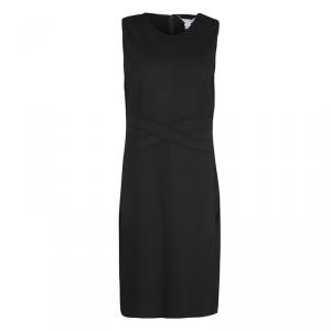 Pre Owned Diane Von Furstenberg Black Jersey Evita Sleeveless Shift Dress S