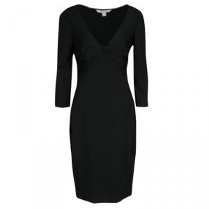 Pre Owned Diane Von Furstenberg Black Twist Front Detail Razel Dress M