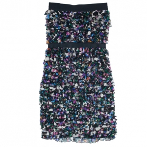 Pre Owned Diane Von Furstenberg Lauriston Ruffle Dress L