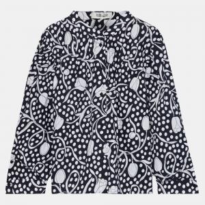 Diane Von Furstenberg Black/White Printed Cotton Blouse S (US 4)