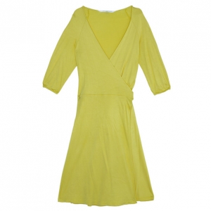 Diane Von Furstenberg Andrina Yellow Wrap Dress L