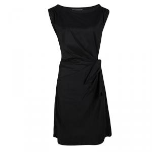 Pre Owned Diane Von Furstenberg Black Tie Detail Draped Sleeveless Della Dress XL