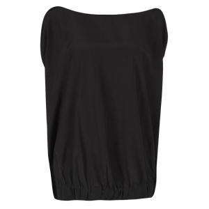 Pre Owned Diane Von Furstenberg Black Silk Zip Sleeve Detail Tomori Top XL
