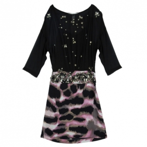 Pre Owned Diane Von Furstenberg Cadman Embellished Dress M