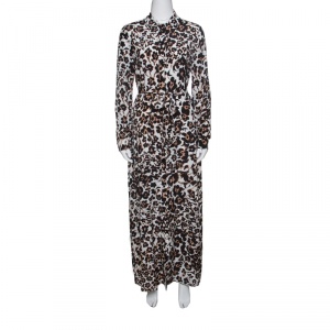 Pre Owned Diane Von Furstenberg Multicolor Printed Silk Amina Maxi Dress S