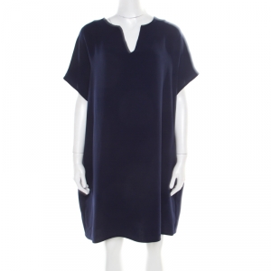 Pre Owned Diane von Furstenberg Midnight Blue Kora Tunic Dress M