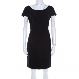 Pre Owned Diane Von Furstenberg Black Jersey Pintucked Skirt Detail Monica Dress S