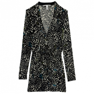 Diane Von Furstenberg Wild Quail Fraseire Button Down Cardigan Size M