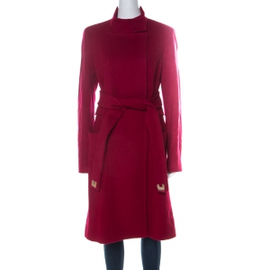 Diane von Furstenberg Red Felted Wool Sabrina Coat M