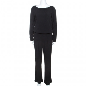 Diane Von Furstenberg Black Crepe Cynthia Jumpsuit S 
