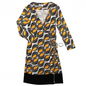 Pre Owned Diane Von Furstenburg Naoki Wrap Dress S