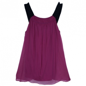 Pre Owned Diane Von Furstenberg Marston Fuschia Silk Top XS