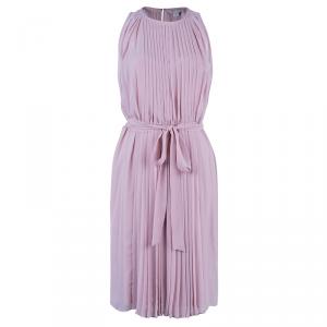 Pre Owned Diane Von Furstenberg Ria Blush Pink Pleated Dress L