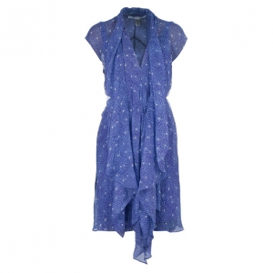 Pre Owned Diane Von Furstenberg Damiana Printed Silk Chiffon Dress M