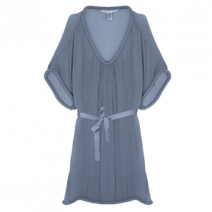 Pre Owned Diane Von Furstenberg Grey Sol Chiffon Dress M