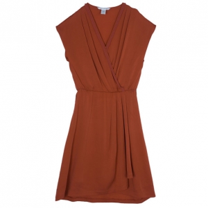 Pre Owned Diane Von Furstenberg Tangerine Mateo Dress L