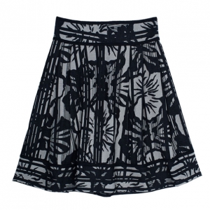 Pre Owned Diane Von Furstenberg Frankie Monochrome Print Skirt S