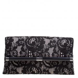 Diane Von Furstenberg Black Lace Envelope Clutch