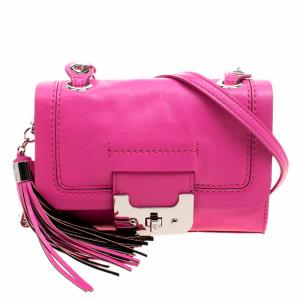 Diane Von Furstenberg Pink Leather Mini Harper Crossbody Bag