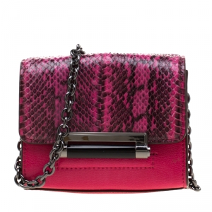 Diane von Furstenberg Pink Leather and Python Mini Highline Micro Crossbody Bag