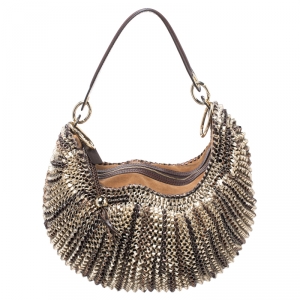 Diane Von Furstenberg Multicolor Chainlink Leather and Suede Medium Stephanie Hobo
