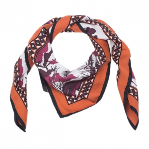 Dior Multicolor Map Print Square Scarf