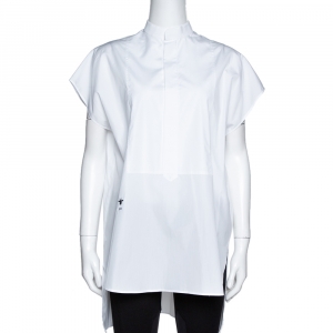 Dior White Cotton Bee Embroidered Sleeveless Blouse S